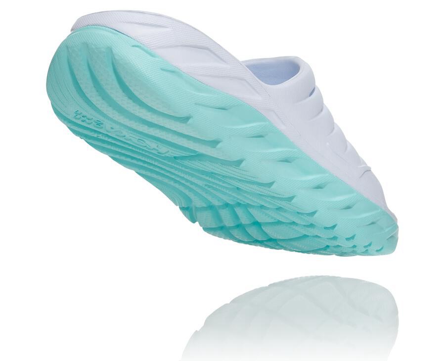 Hoka One One Slide Womens White/Blue - ORA Recovery - 59867PKNB